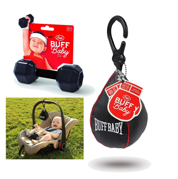 NEW Genuine Fred Buff Baby Dumbbell Baby Rattle Speed Bag Crinkle