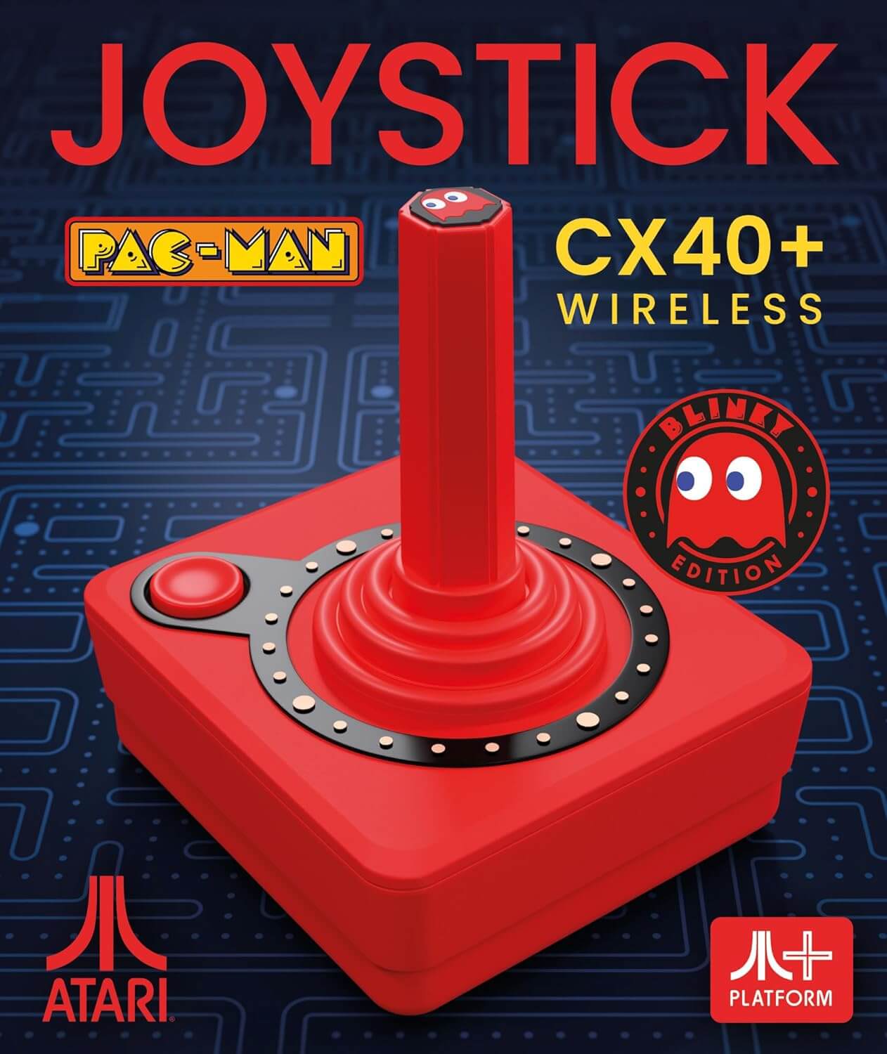 NEW - ATARI  Limited Edition Blinky Red CX40+  Wireless Joystick