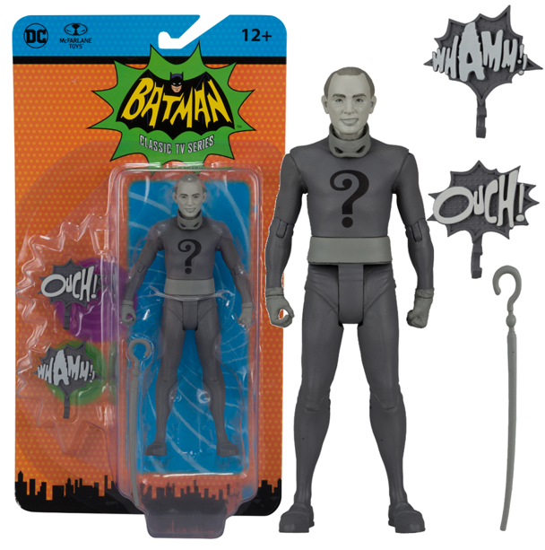 NEW - Batman Classic TV Series: Black & White Riddler Unmasked Action Figure