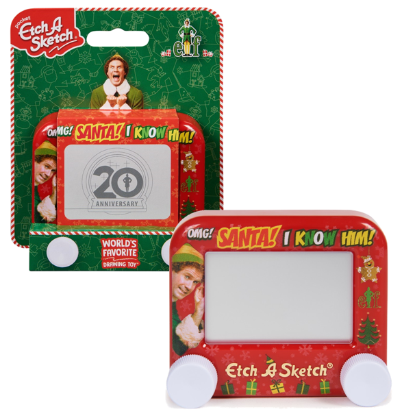 NEW - Etch-A-Sketch Pocket ELF Christmas Edition Drawing Toy