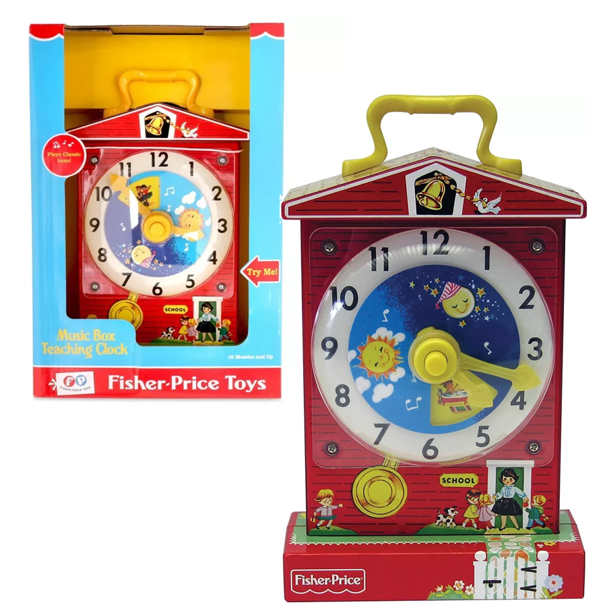 NEW Fisher-Price Music Box Teaching Clock (Retro Classic Toy Series 1968 Design)