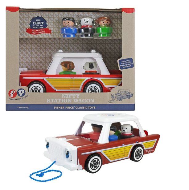 NEW - Fisher Price Classic Retro 'Nifty Station Wagon' Toy Car (1960 Design)