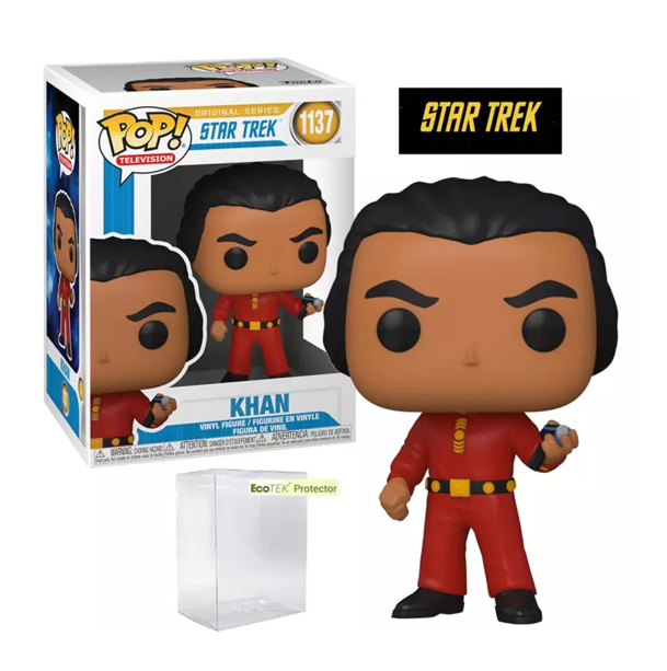 NEW- Funko POP! Star Trek- Khan Noonien Singh Vinyl POP bundled with EcoTek Case