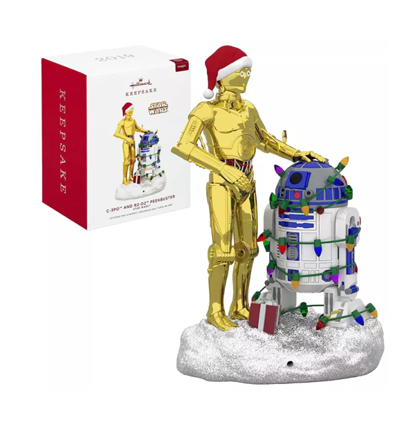 Hallmark Keepsake- 2019 Star Wars C3PO & R2D2 Christmas Tree Ornament & Sound