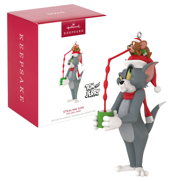 NEW Hallmark Keepsake - 2024 Tom and Jerry™ Stealing Sips Christmas Ornament