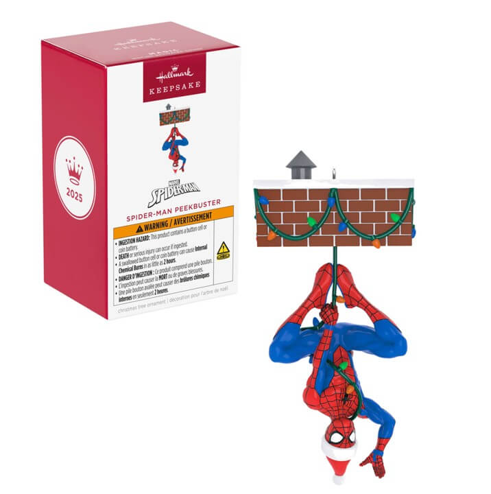 NEW - Hallmark Keepsake 2025 Spider-Man Peekbuster Christmas Tree Ornament