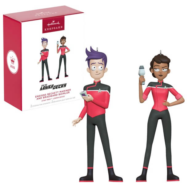 Hallmark Keepsake 2025 Star Trek Lower Decks Ensigns Beckett Mariner and Bradward Boimler Christmas Ornament