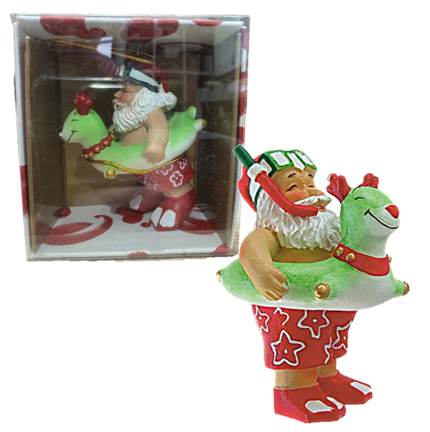 NEW Island Heritage - Beach Bound Santa Christmas Tree Ornament