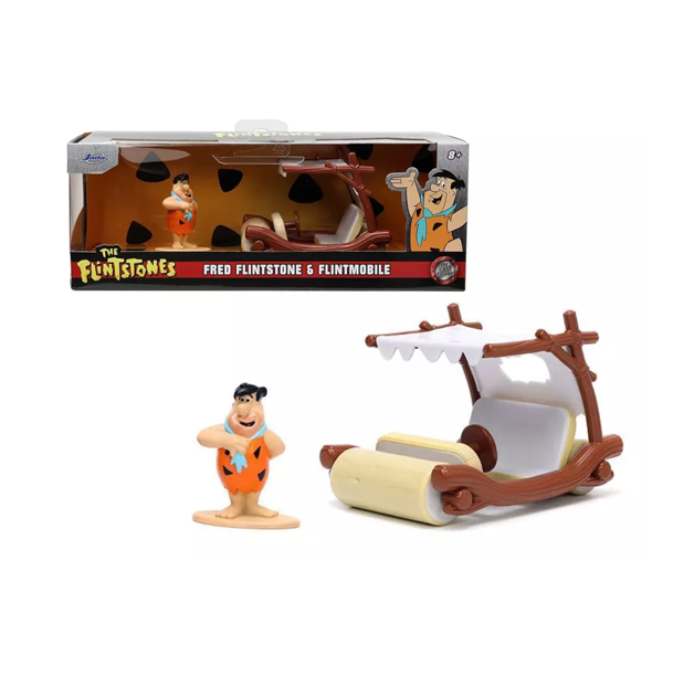 NEW Jada - The Flintstones 1:32 Flintmobile with Fred Flintstone Diecast Figure