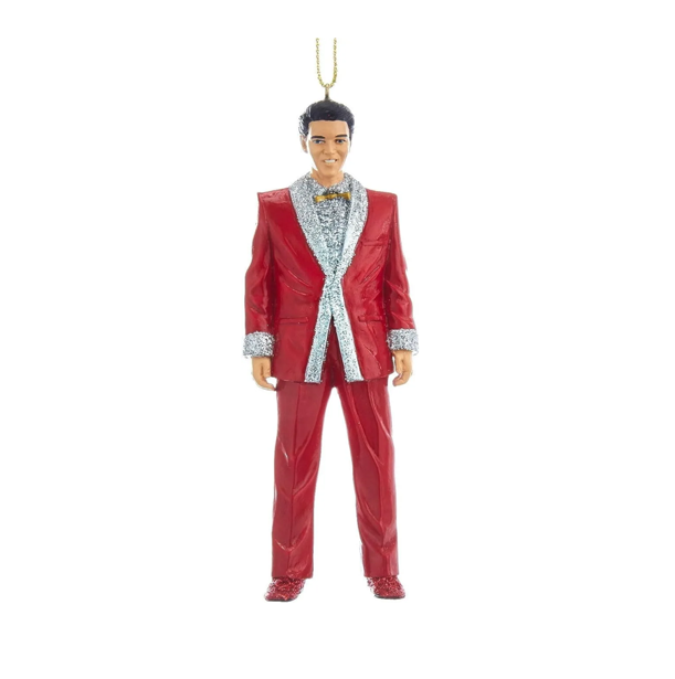 NEW Kurt Adler - Elvis Presley in Red Lamé Suit Christmas Tree Ornament