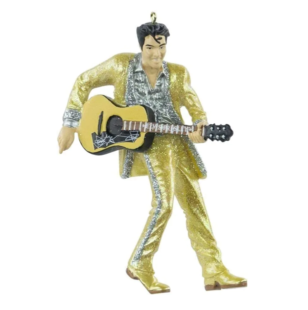 NEW - Kurt Adler Elvis in Gold Suit with Guitar Christmas Tree Ornament