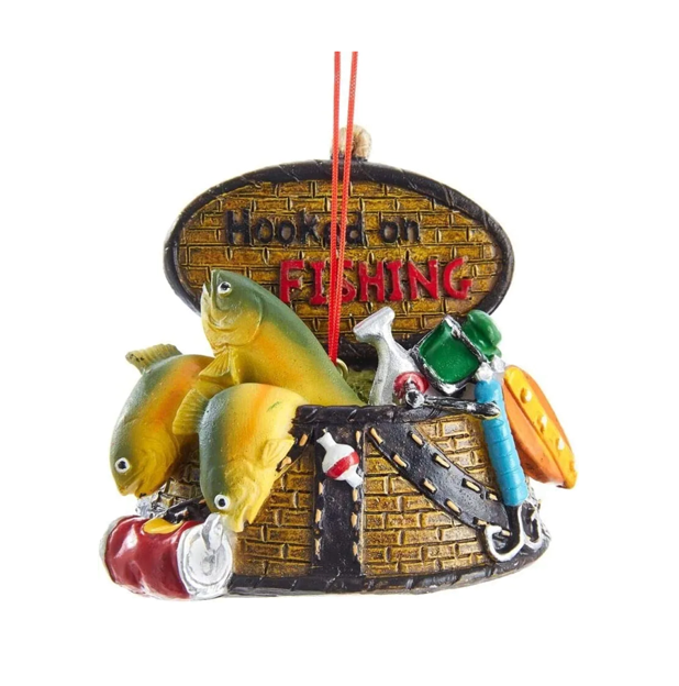 NEW - Kurt Adler Fishing Basket Christmas Tree Ornament