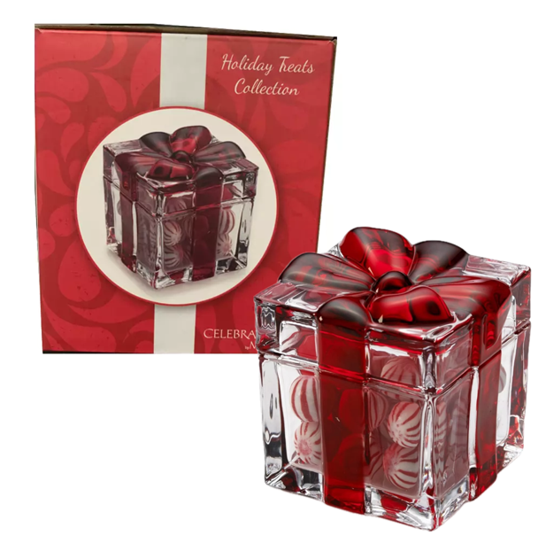 NEW - Mikasa Crystal Celebrations Candy Box with Lid