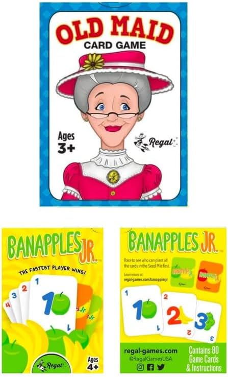 NEW - Old Maid Card Game with BONUS Banapples Jr Card Game