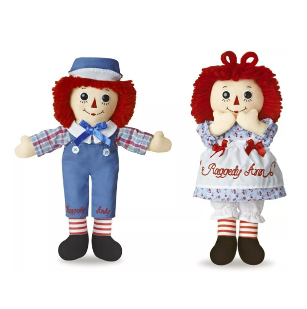 NEW - Raggedy Ann & Raggedy Andy Dolls (Twin Pack)