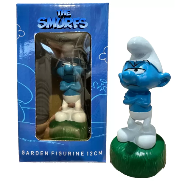 NEW - The Smurfs 12 cm Grumpy Smurf Mini Garden Figurine