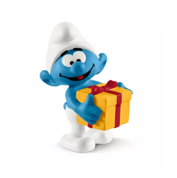 NEW Schleich - SMURFS: Jokey Smurf with Present Figurine