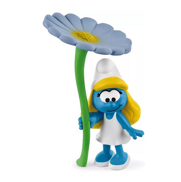 NEW Schleich - SMURFS: Smurfette with Flower Figurine