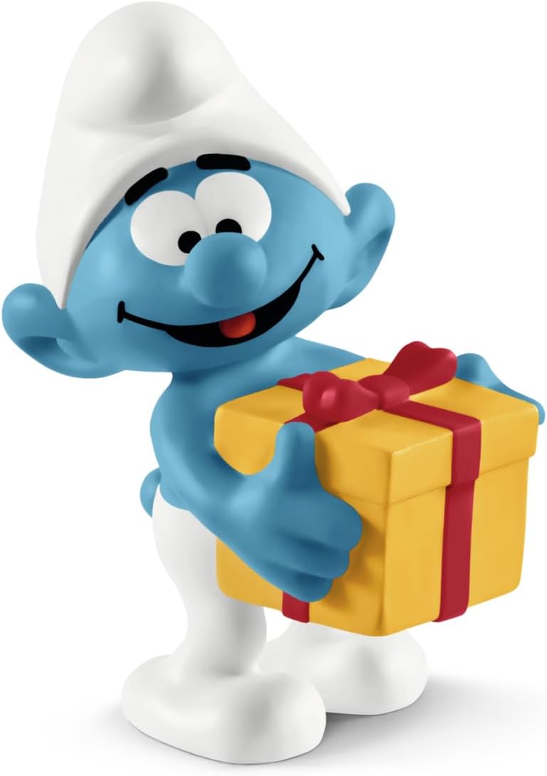 NEW Schleich - SMURFS: Smurf with Present Figurine