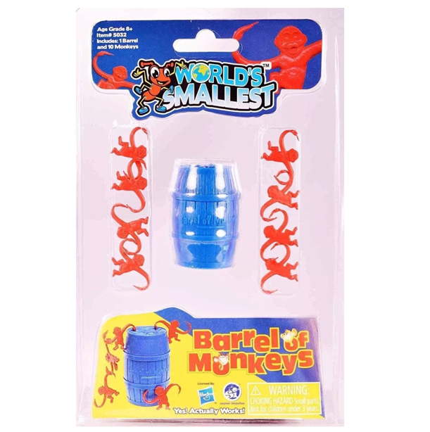 NEW - The World's Smallest Barrel of Monkey's Game