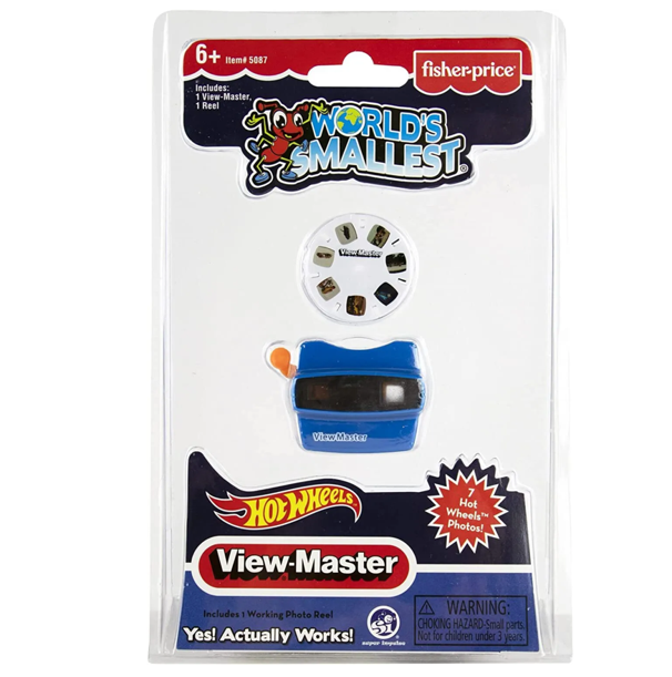 NEW - The World's Smallest Fisher Price Blue Hot Wheels View-Master