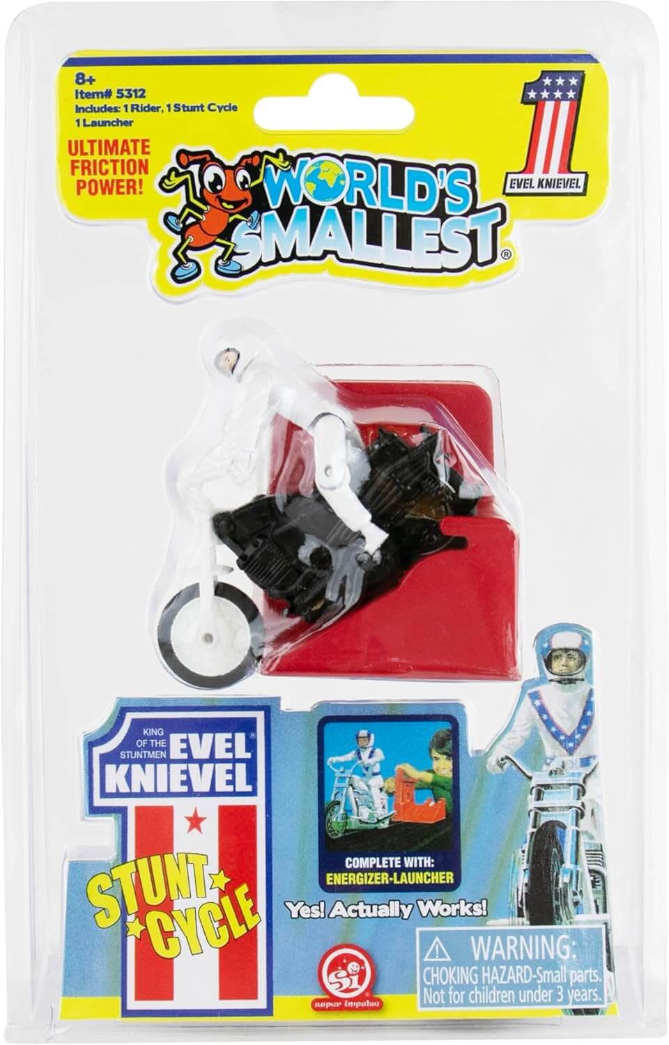 NEW - The Worlds Smallest Evel Knievel Stunt Cycle